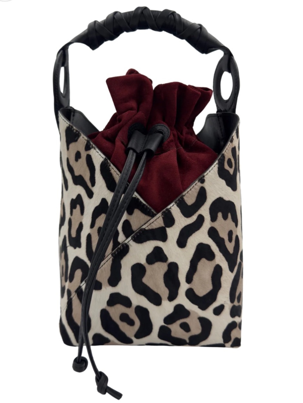 NWT evidennte alba bucket bag in leopard camel